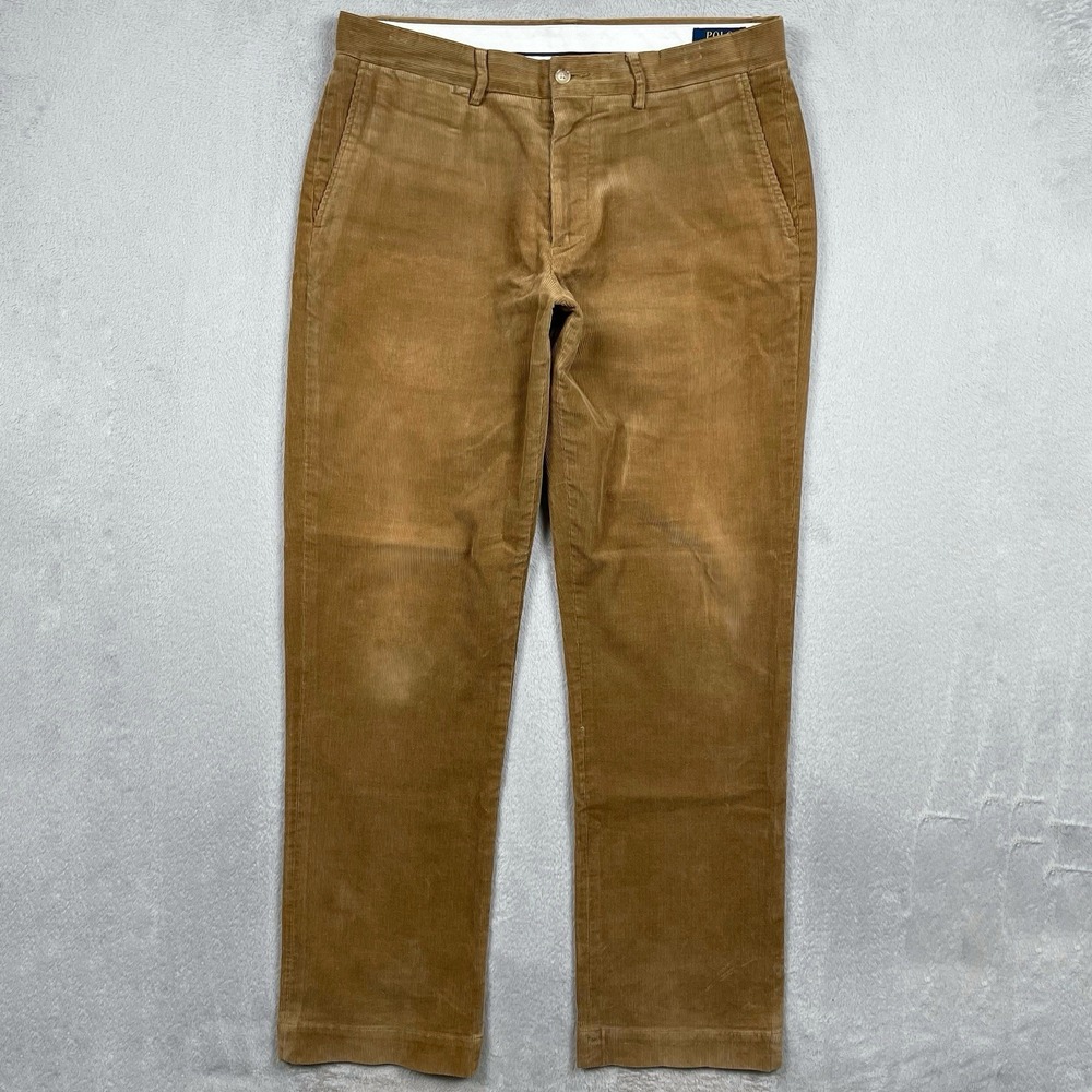 Polo Ralph Lauren Corduroy Pants Mens 33x31 Brown Stretch Classic Fit Preppy